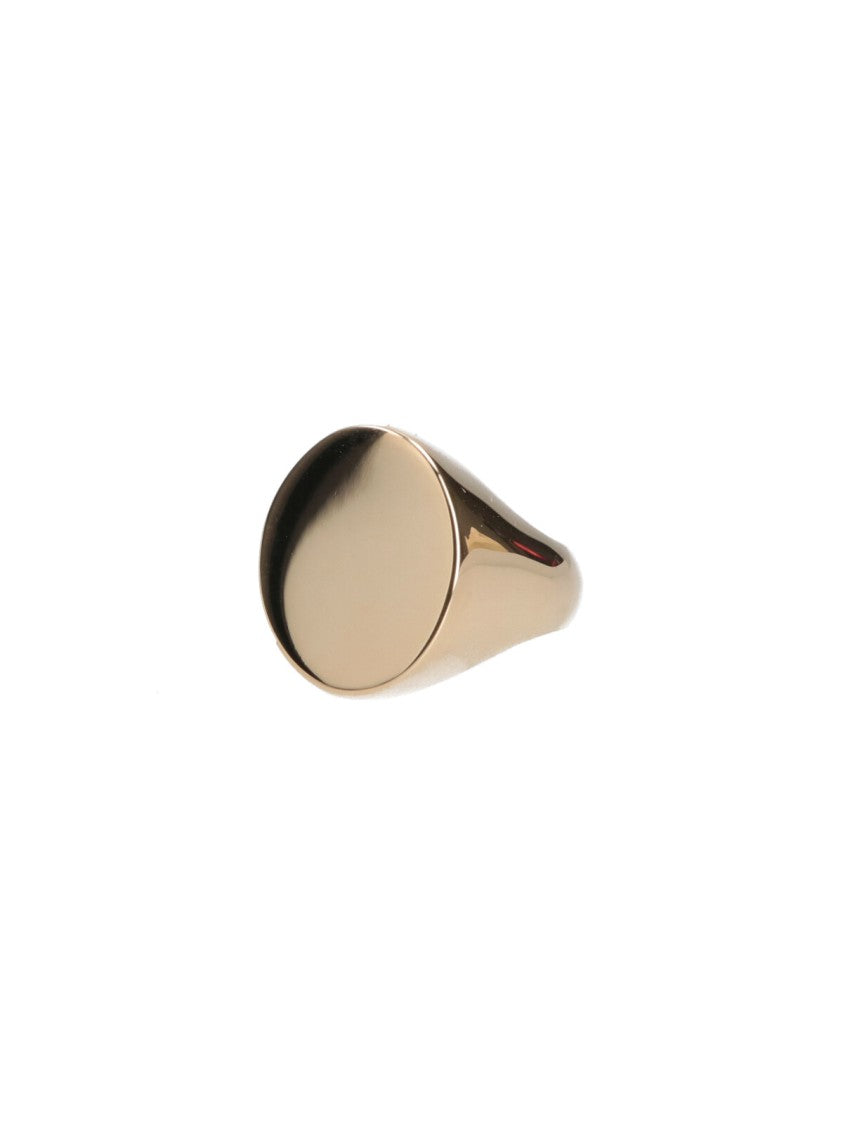 Maison Margiela Gold-Plated Oval Ring With Engraved Logo