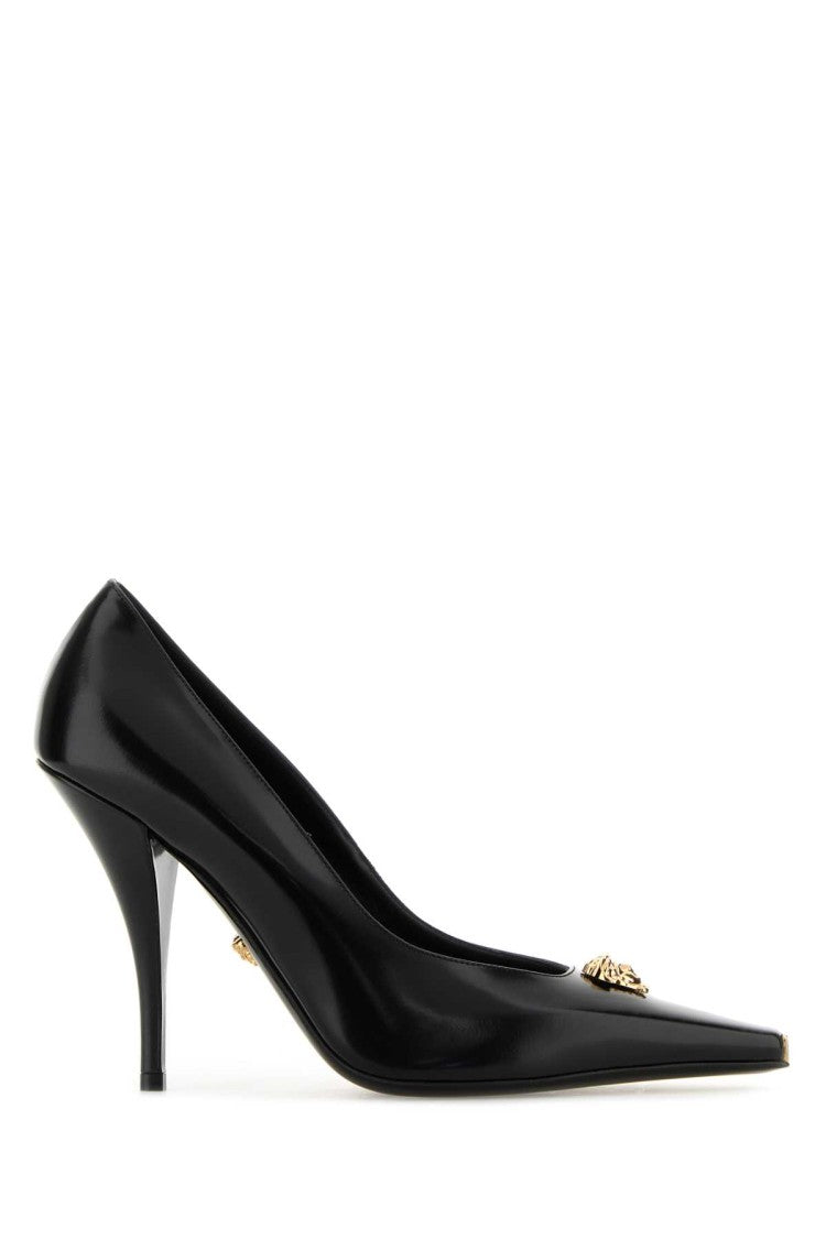 Versace Black Leather Pumps