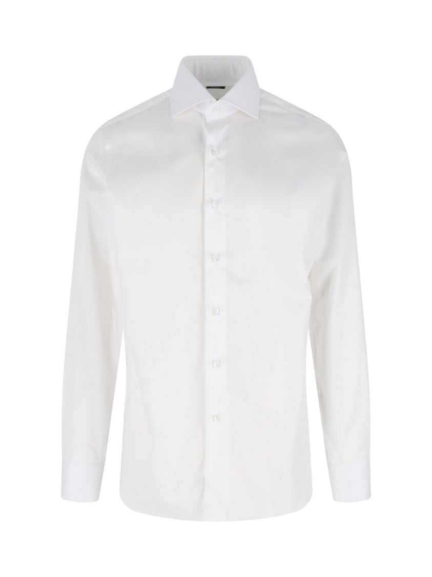 Barba Napoli White Striped Cotton Classic Formal Shirt