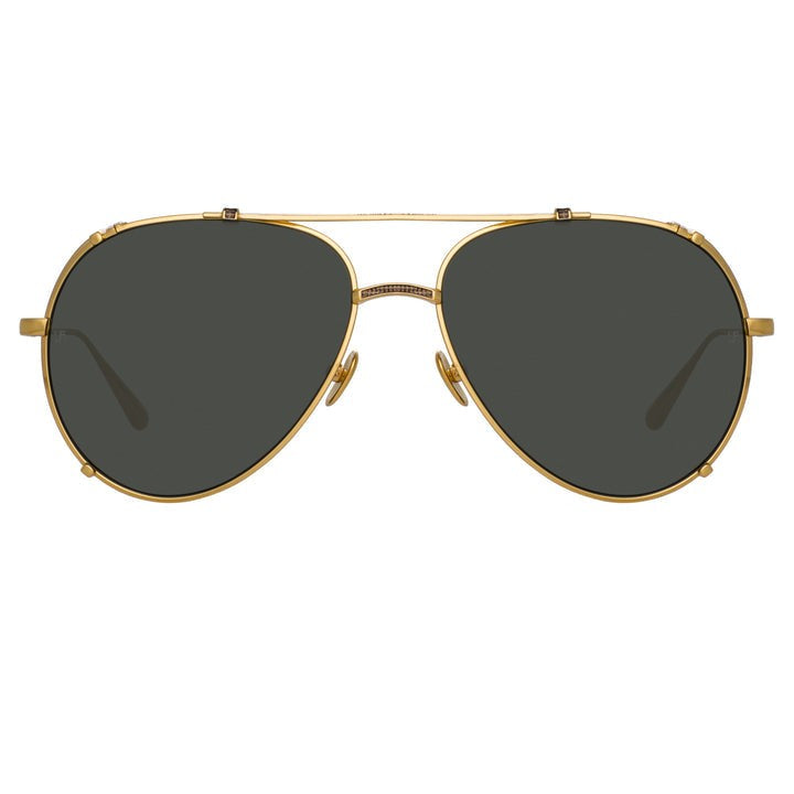 Linda Farrow Newman Aviator Sunglasses In Y