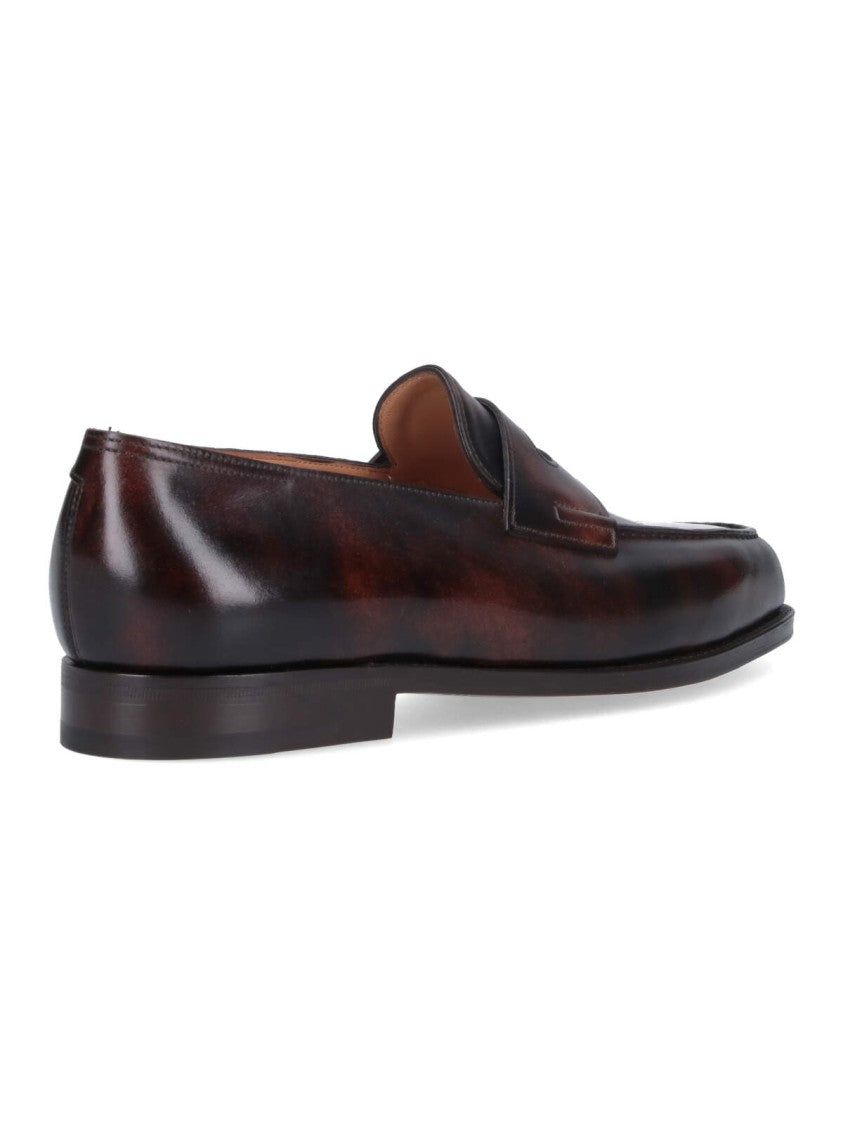 John Lobb Distinguished Cut-Out Detail Brown Leather Lopez Loafers