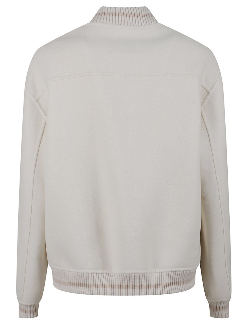 Eleventy Refined Cotton-Silk Bomber Jacket With Lurex Insert