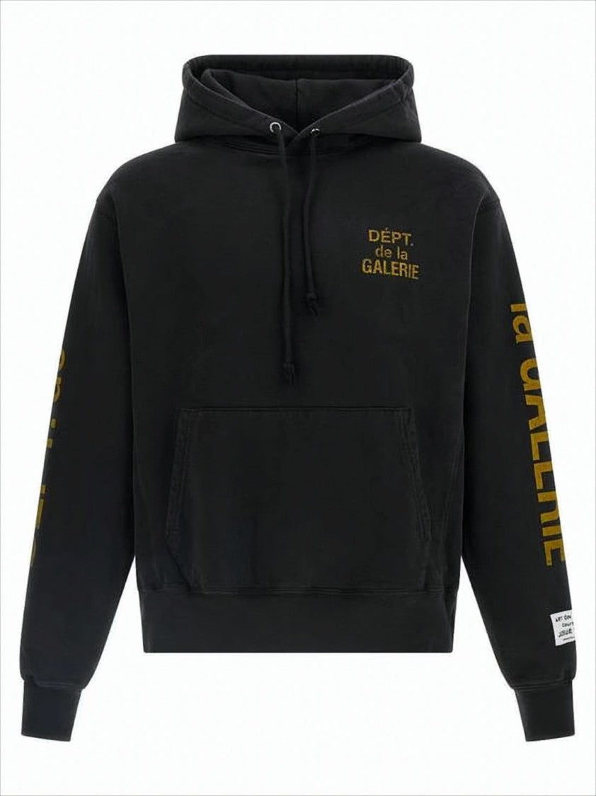 Gallery Dept. Black Hoodie With Bold Graphic Elements