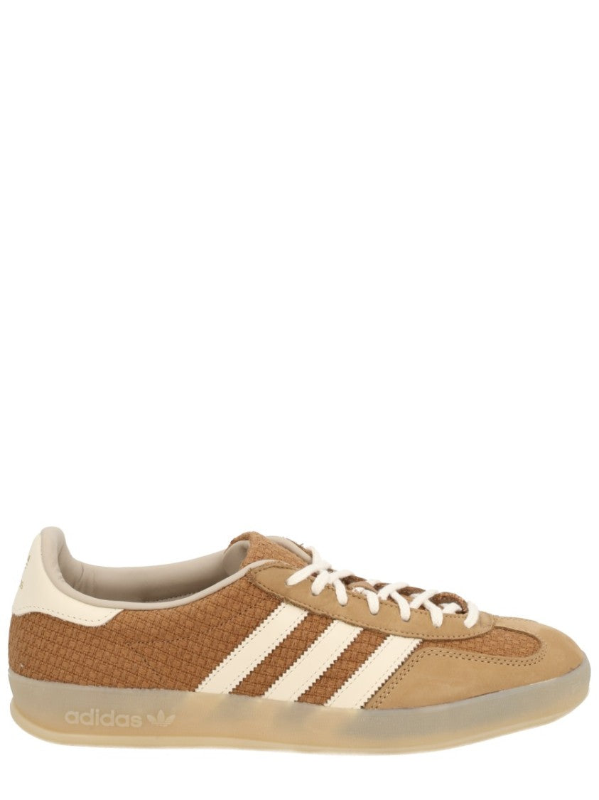 Adidas Originals Low-Profile Beige Sneakers With Textured Upper And Gold Accents