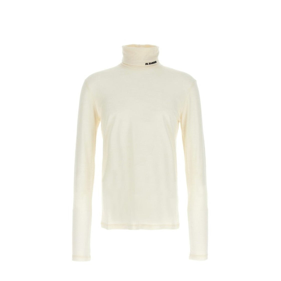 Jil Sander Turtleneck Sweater With Contrast Logo And Smooth Texture