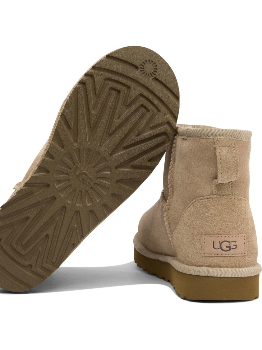 Ugg Beige Twinface Leather Ankle Boots