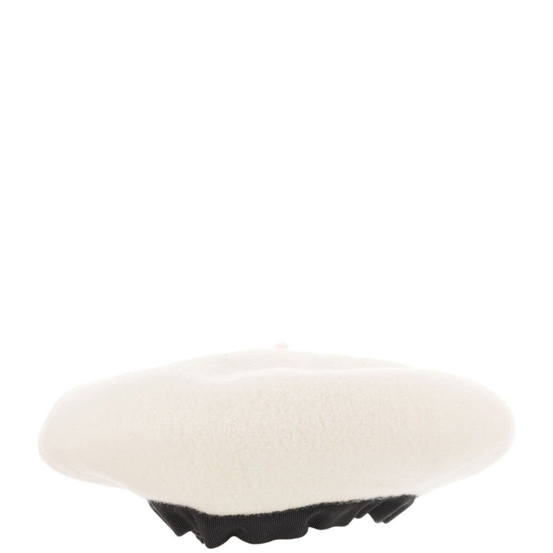 Patou Ivory Grosgrain Bow Wool Felt Beanie