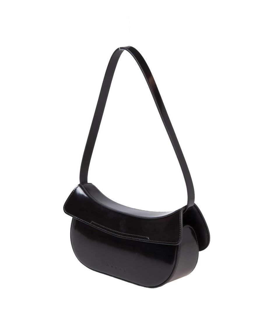 Marni Butterfly Hobo Bag In Black Leather