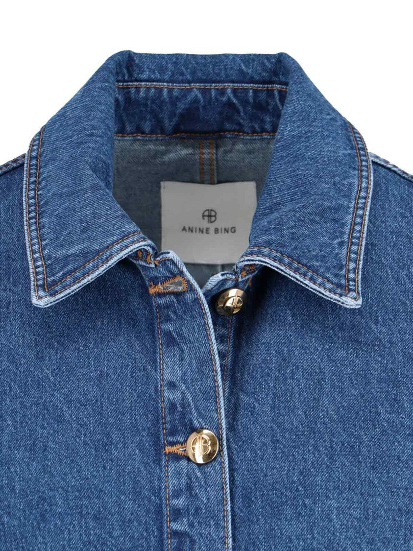 Anine Bing Classic Denim Shirt With Button Closure