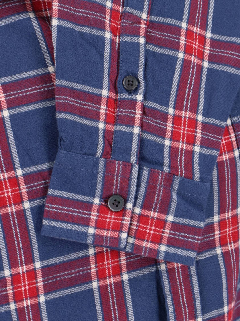 Diesel Hooded Plaid Shirt With Button-Down Front And Logo Detail