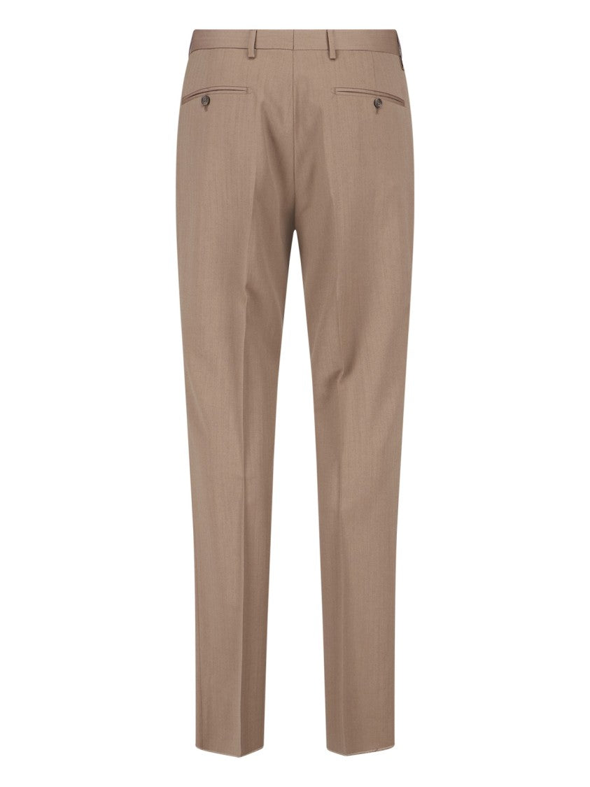 Tagliatore Brown Wool Single-Breasted Suit With Pants