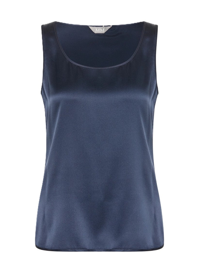 Max Mara Satin Tank Top With Deep Scoop Neckline