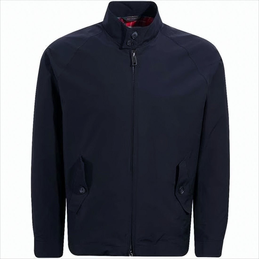 Baracuta Dark Navy Bomber Jacket With Tartan Lining