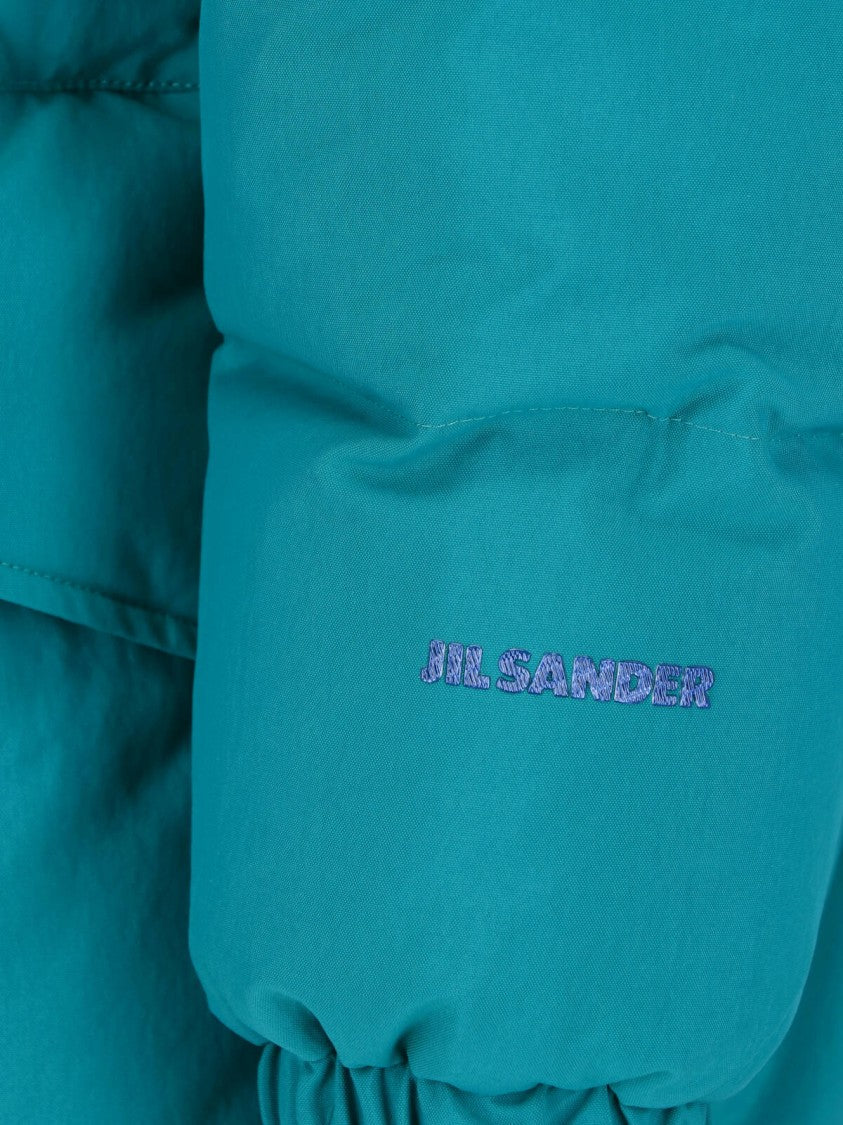 Jil Sander Boxy Cropped Padded Jacket With High Collar And Snap Buttons