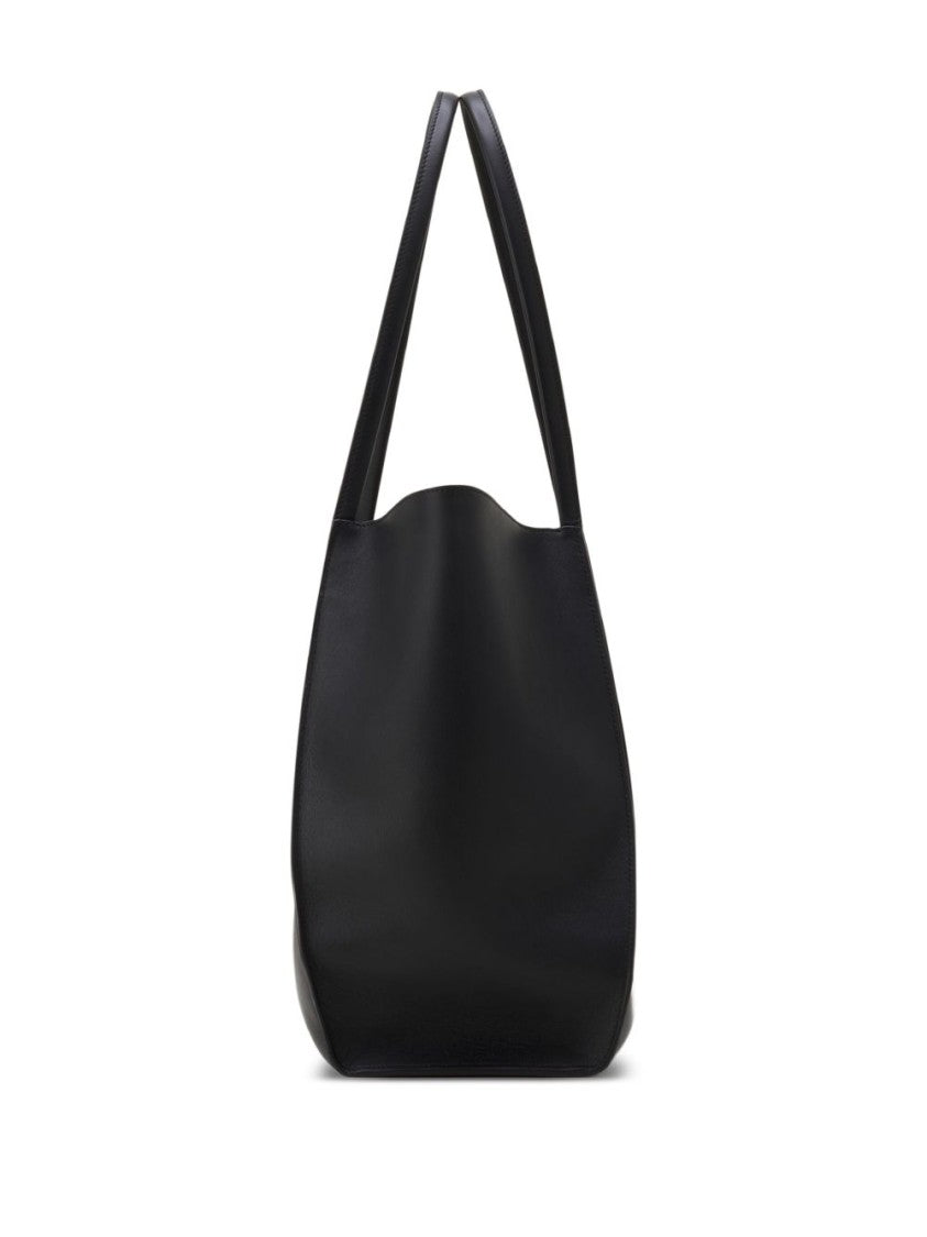 Lanvin Black Structured Leather Subtle Gold Bag