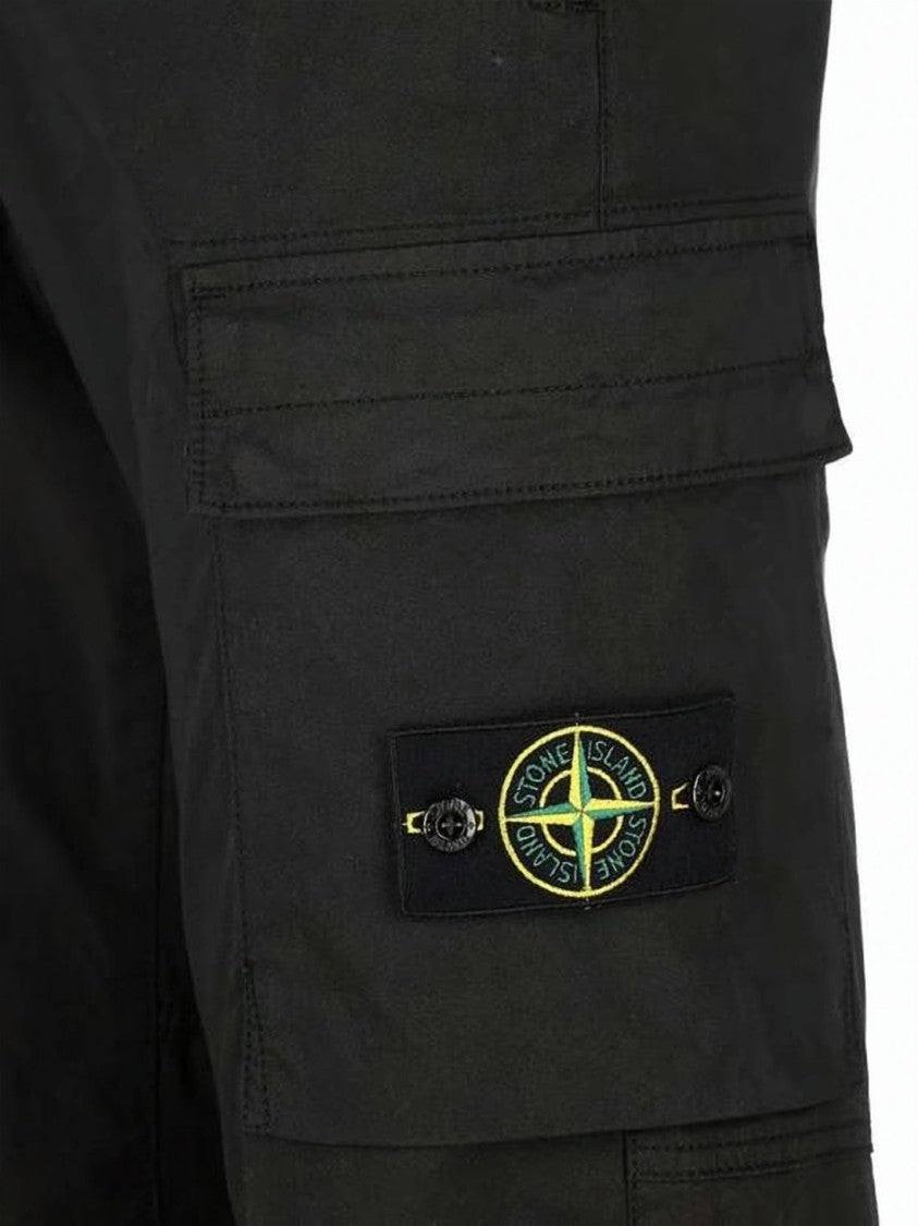 Stone Island Tailored Straight Fit Pants With Flap Cargo Pockets