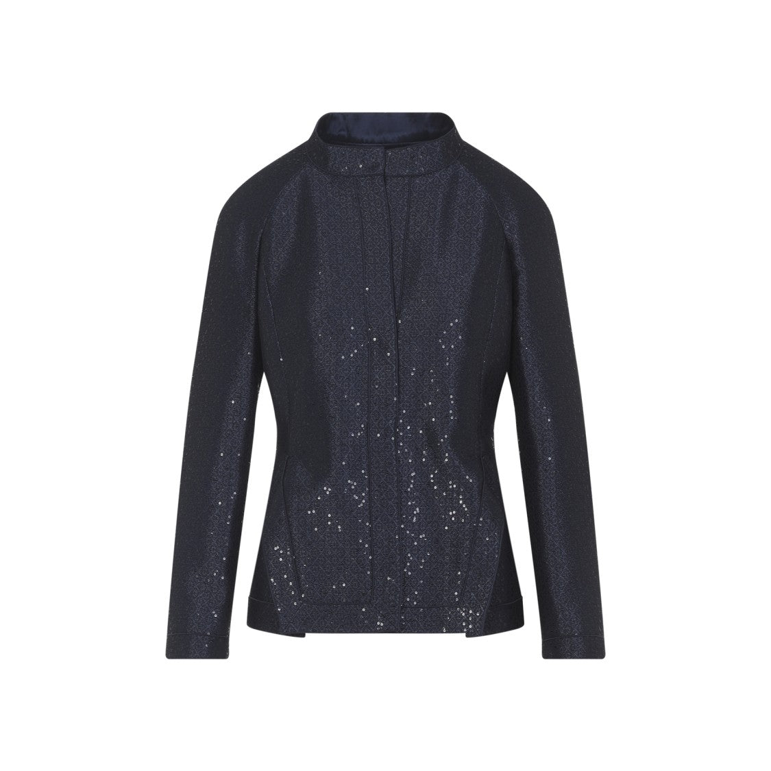Giorgio Armani Navy Viscose Squinned Blazer