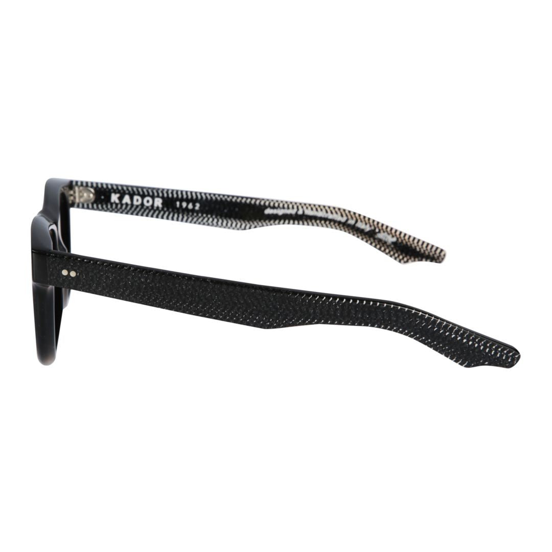 Kador Voyager 23 Textured Black Rectangular Sunglasses With Reflective Lenses