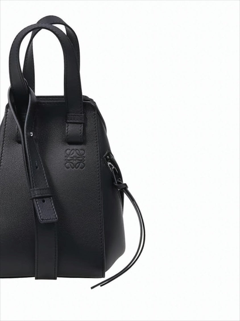 Loewe Structured Black Calf Leather Shoulder Bag