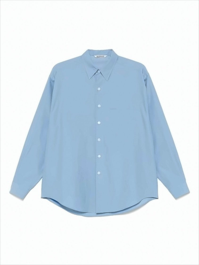Auralee Long-Sleeve Cotton Shirt With Classic Collar