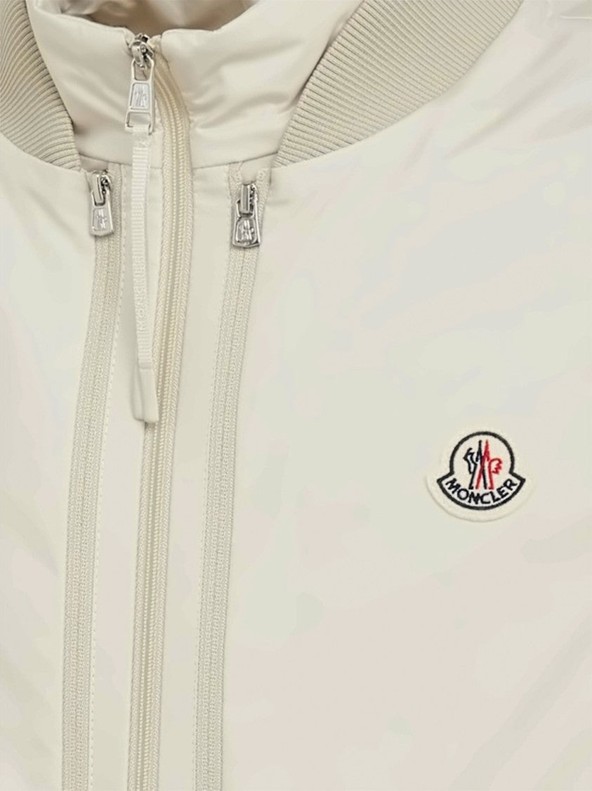 Moncler Minimalist High-Collar Jacket With Dual Zipper Closure