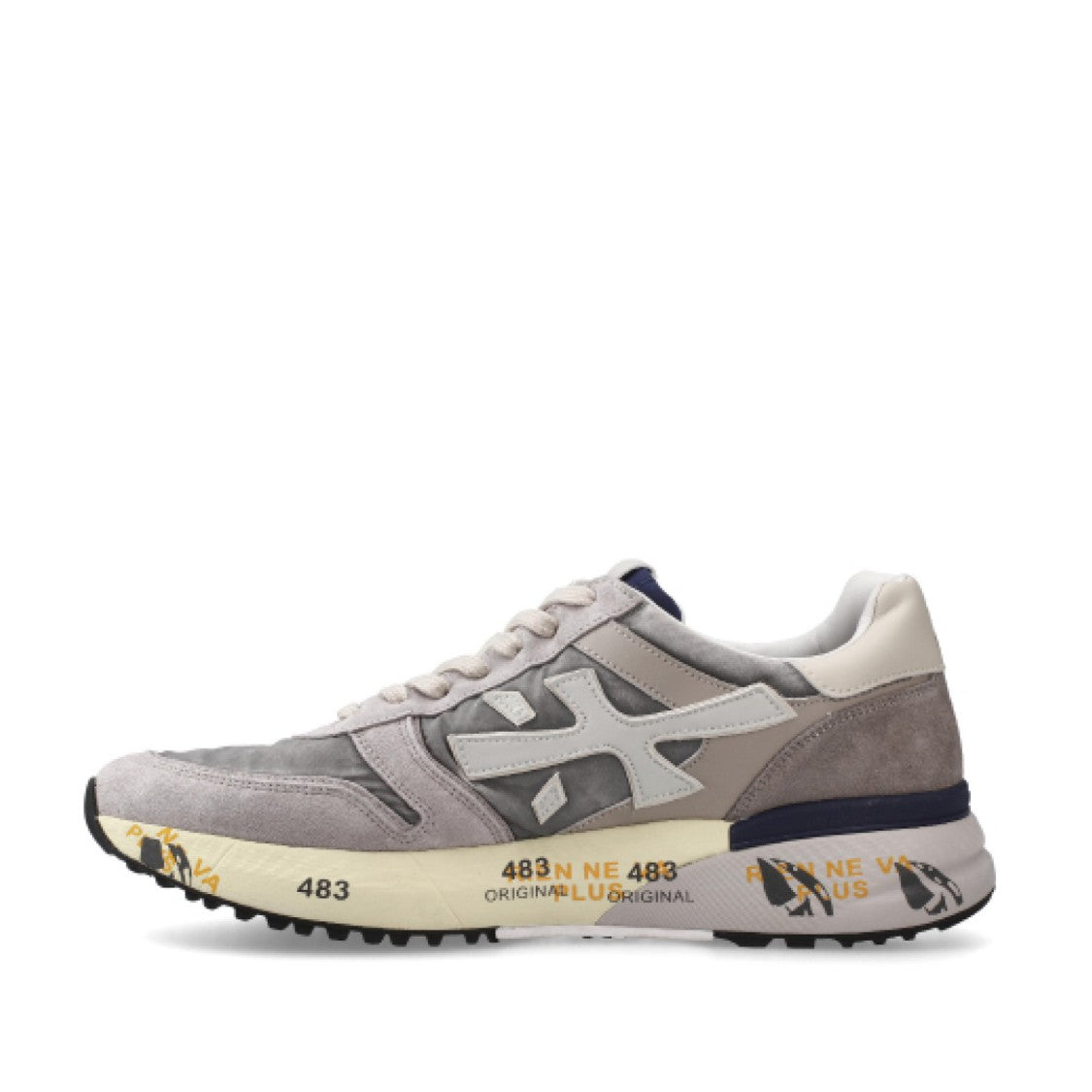 Premiata Grey Suede And Technical Fabric Sneakers