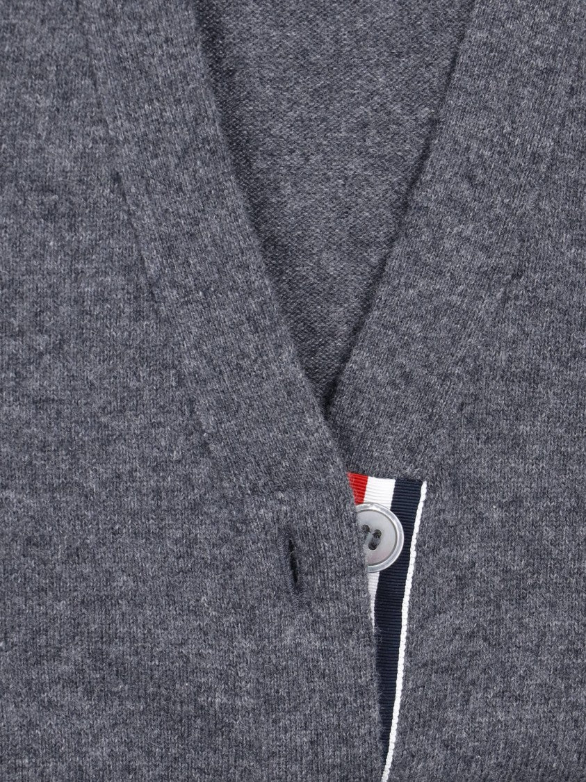 Thom Browne Grey Cashmere 4-Bar Cardigan