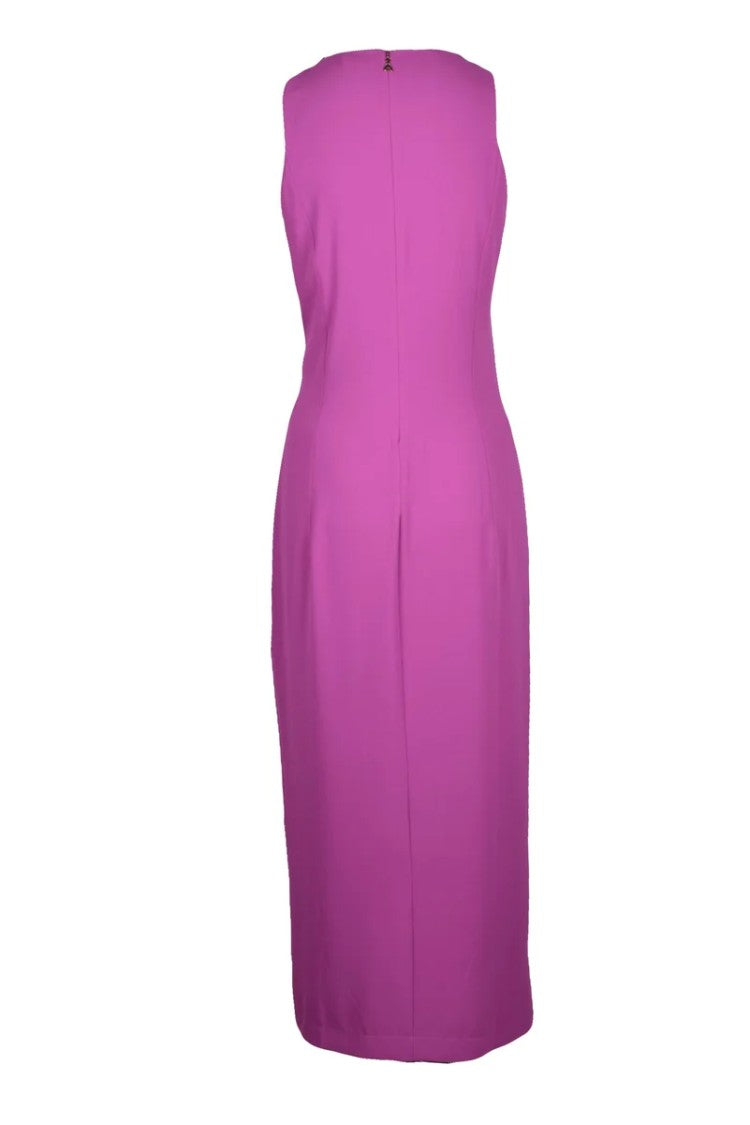 Patrizia Pepe Sleeveless Purple Midi Dress With V-Neck