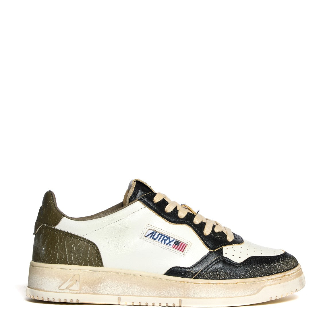 Autry Vintage Leather Low-Top Sneakers With Artisanal Detailing