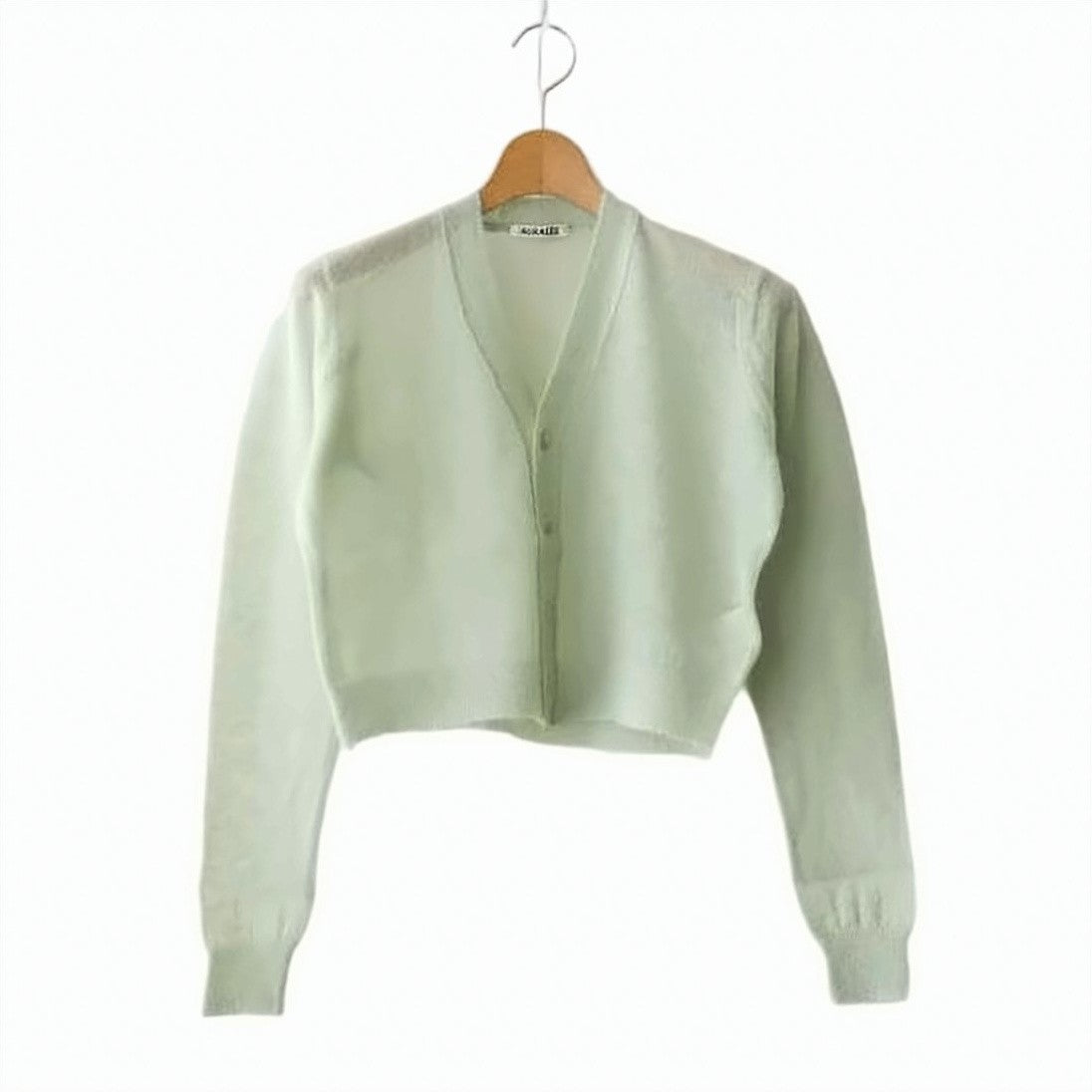 Auralee Cropped Mohair And Nylon Cardigan