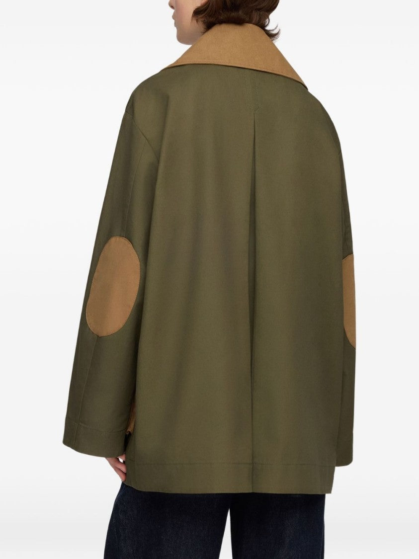 Ganni Canvas Contrast Collar Elbow Patches Jacket