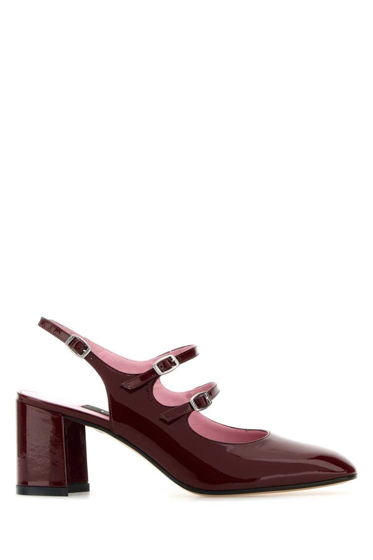 Carel Paris Burgundy Leather Banana Pumps