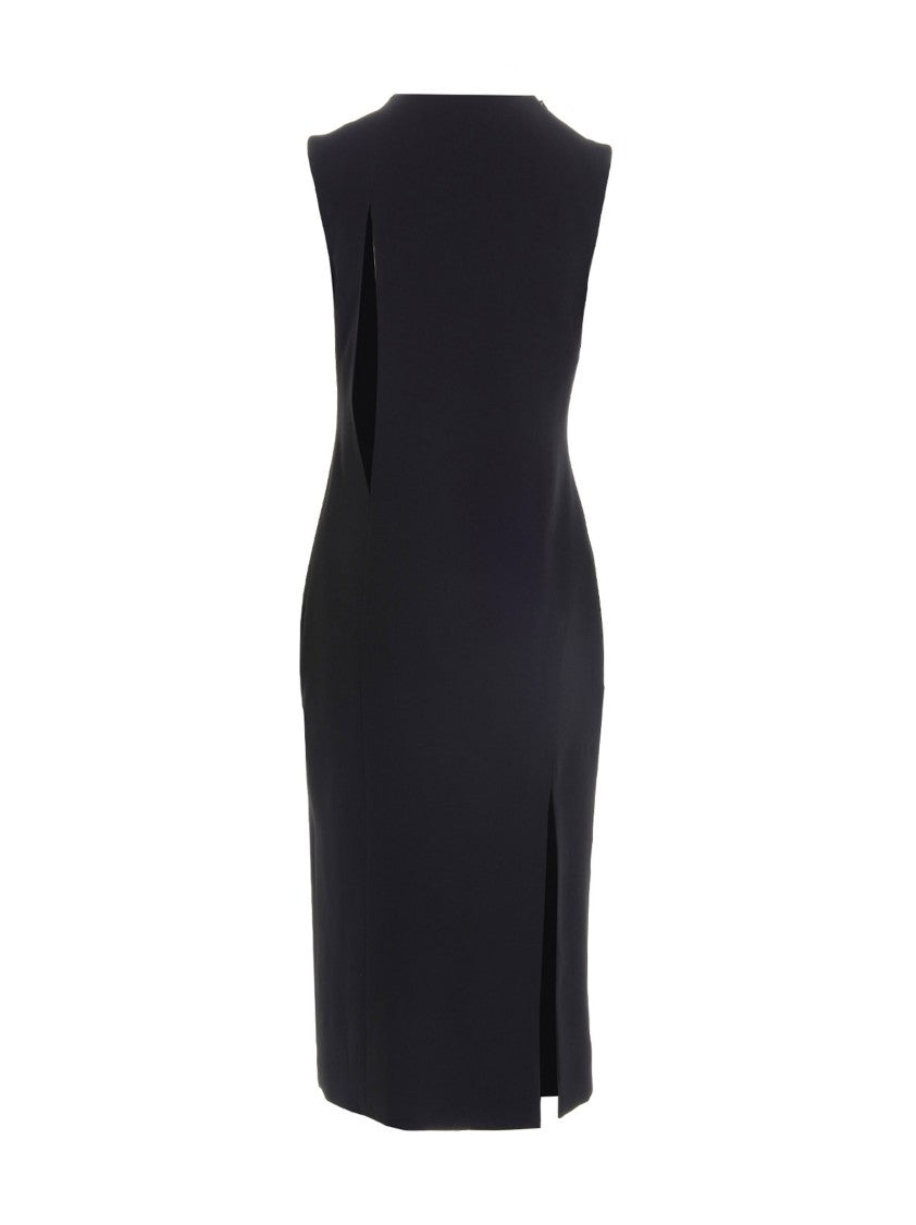 Versace Cut-Out Black Midi Dress With Side Split