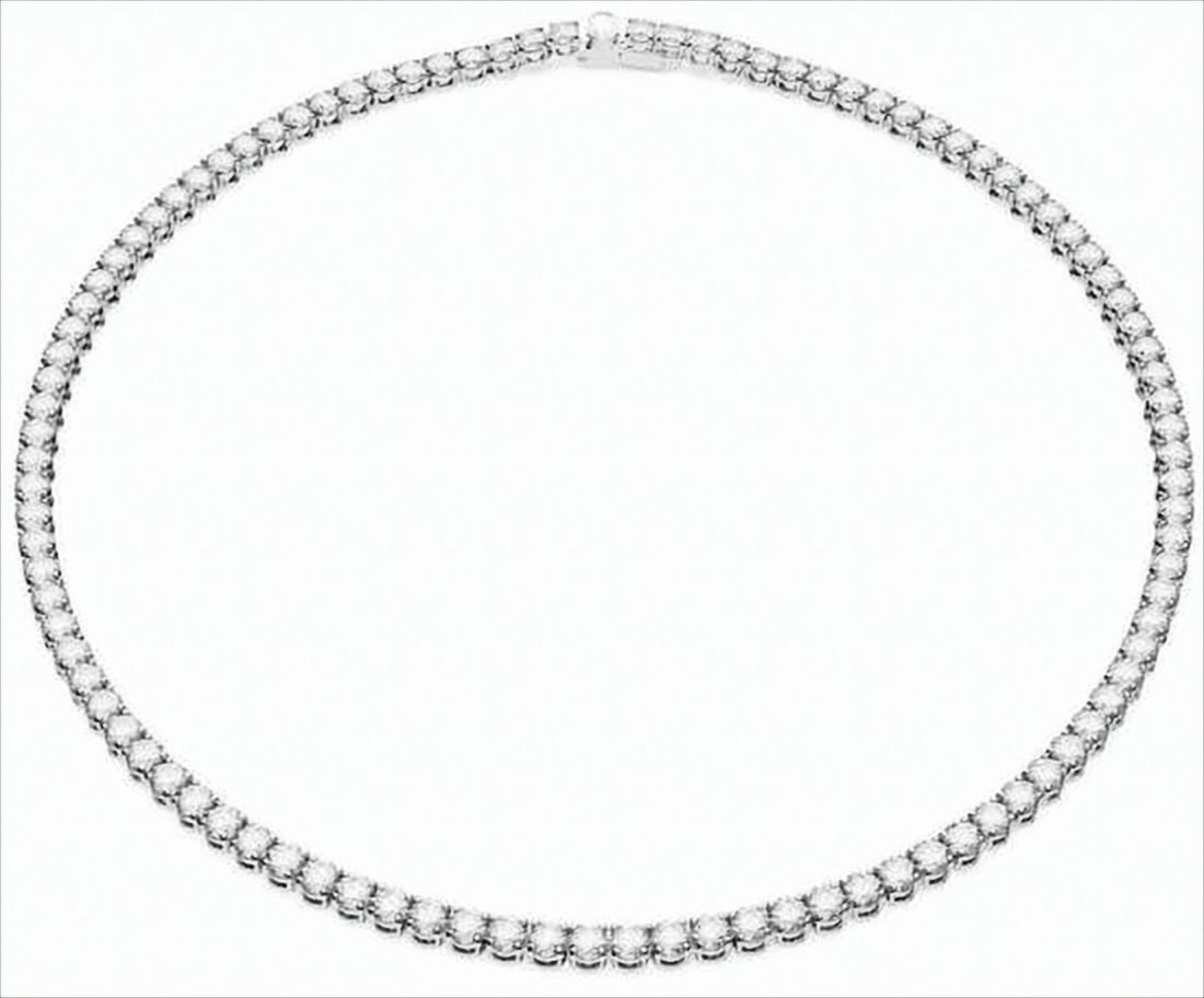 Swarovski Sparkling Silver Necklace With Refined Crystal Design