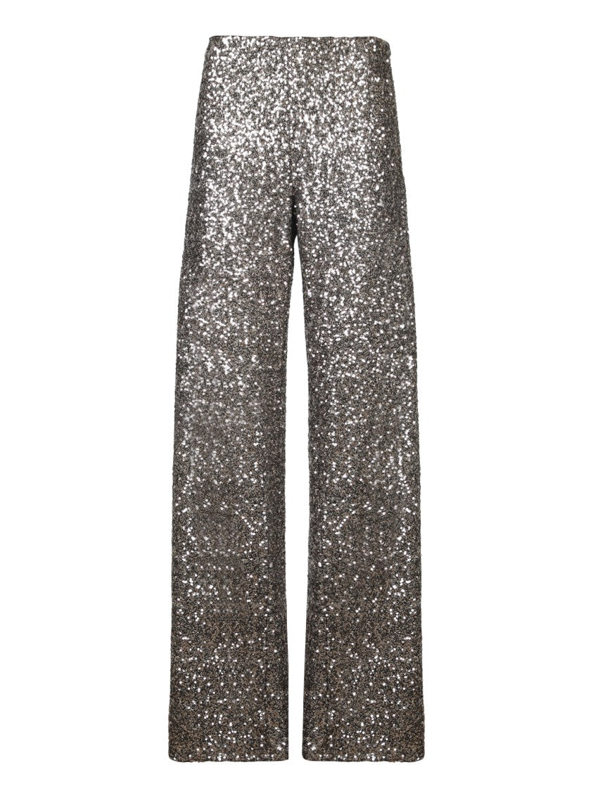 Blanca Vita Beige High-Waisted Wide-Leg Trousers