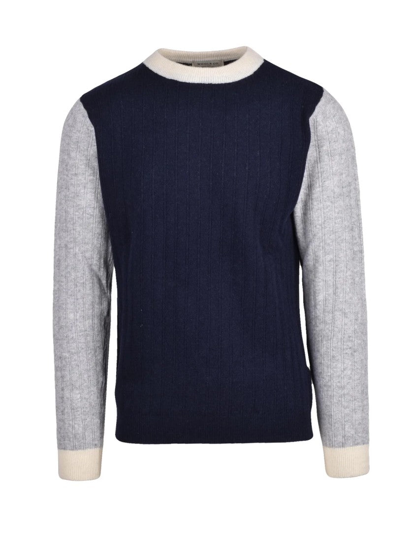 Wool & Co Crew Neck Sweater In Extrafine Merino Wool And Cashmere Blend