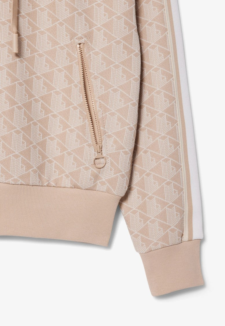 Lacoste Beige Monogram Jacquard Hoodie