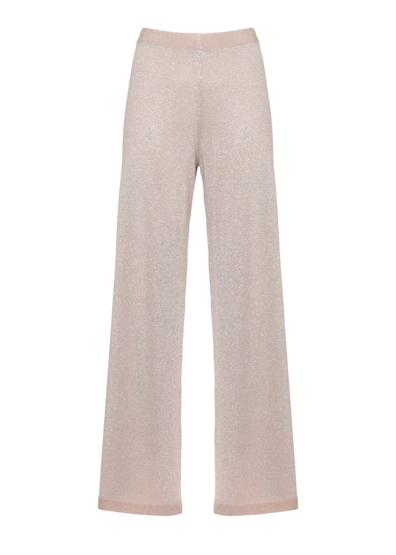 D. Exterior Lurex Straight-Leg Pants