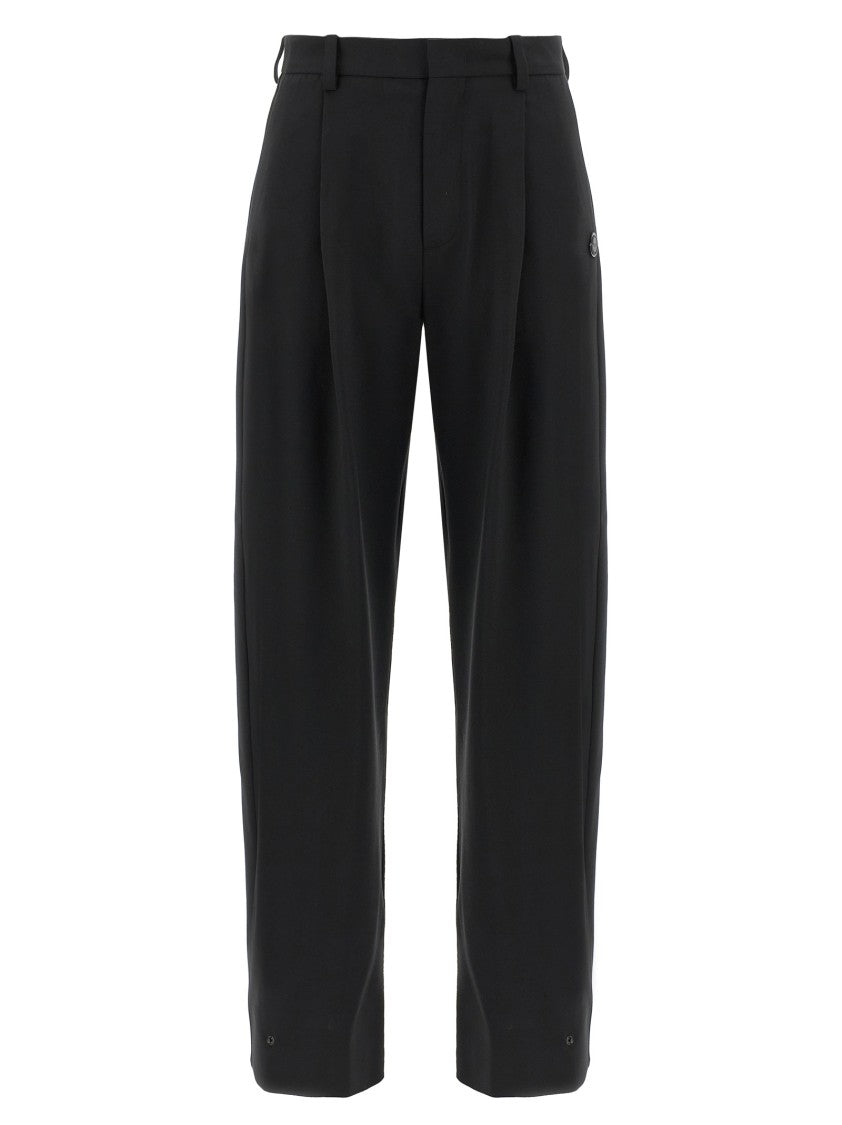 Moncler Genius Tailored Wool Blend Trousers With Adjustable Snaps