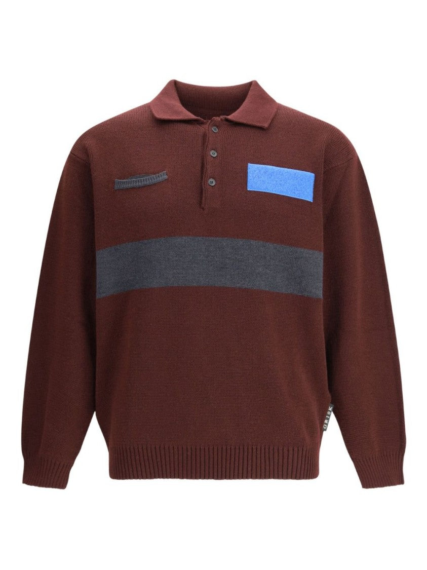 Gr10k Striped Logo Buttoned Jacket