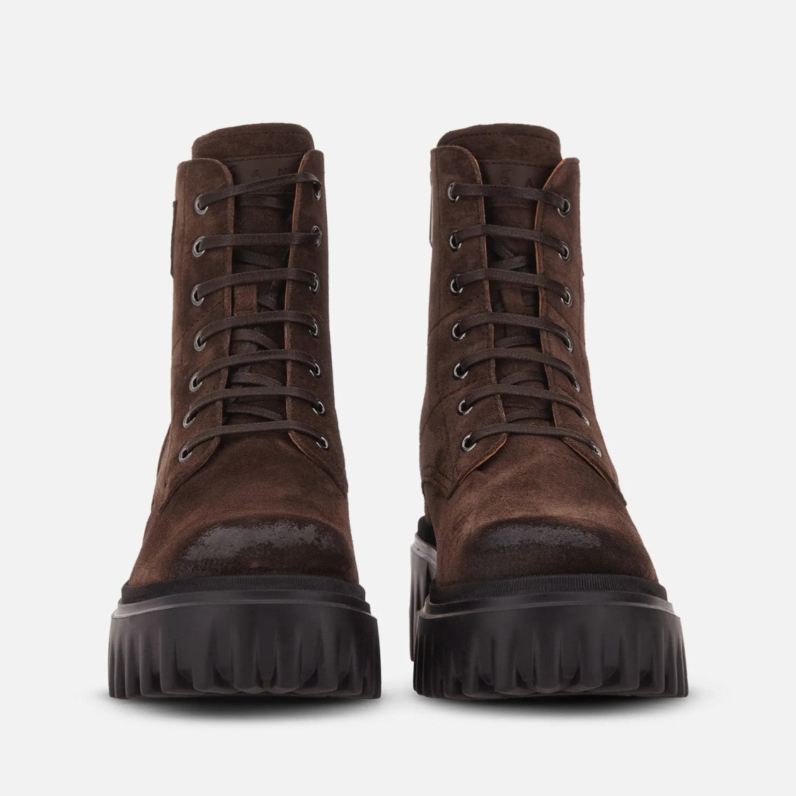 Hogan Brown Suede Lace-Up Chunky-Sole Ankle Boots