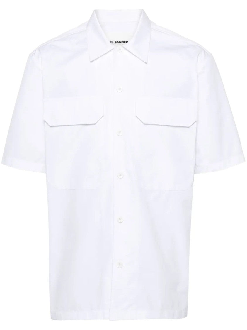 Jil Sander Short Sleeve Cotton Shirt With Classic Collar
