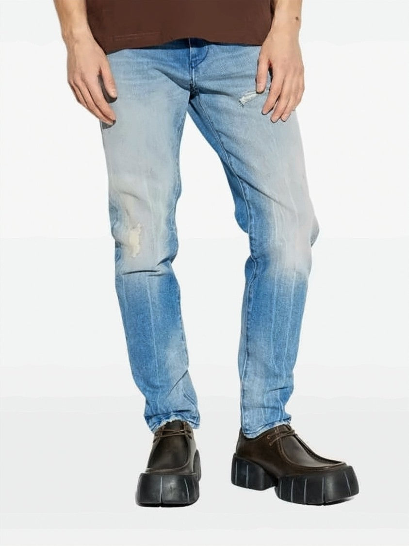 Diesel Slim-Fit Distressed Denim Jeans With Tapered Leg
