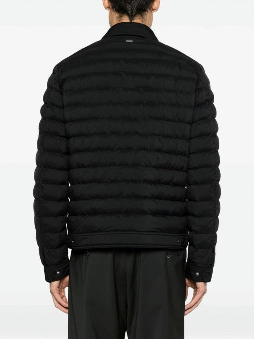 Herno Quilted Black Padded Jacket With Classic Collar