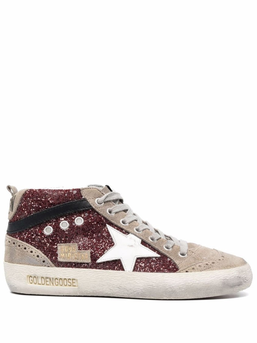 Golden Goose Silk And Nylon Contrast Stitch Sneakers