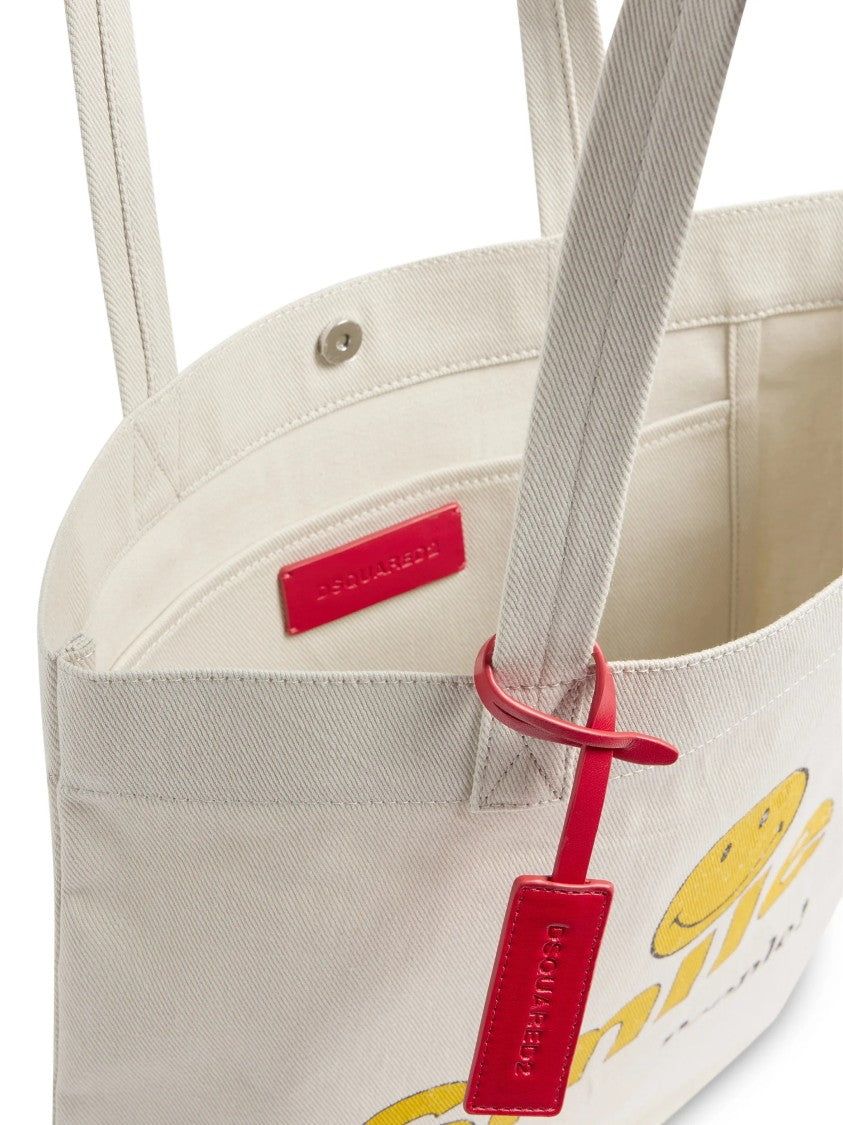 Dsquared2 Shopping Rectangular Canvas Graphic Tote