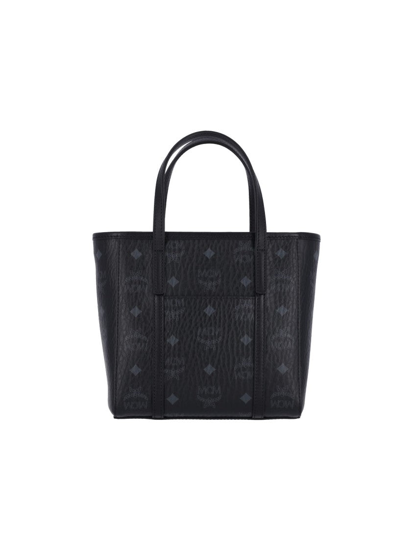 Mcm "Toni Top-Zip" Mini Tote Bag, In Black "Visetos"