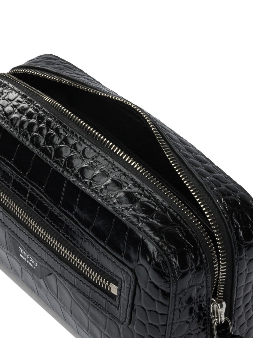 Tom Ford Crocodile Print Leather Beauty Case