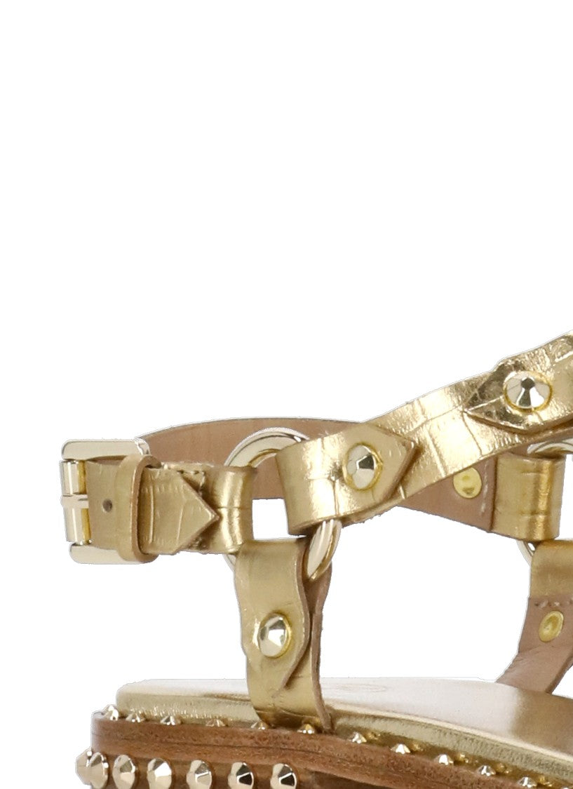 Ash Golden Leather Patsy Bis Sandals