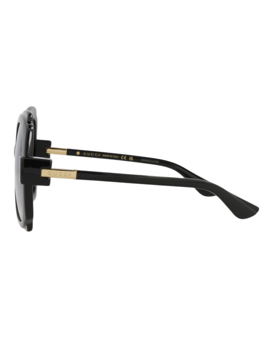 Gucci Bold Round-Frame Injection Sunglasses With Gold Accents
